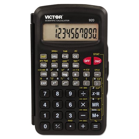 VICTOR Compact Scientific Calculator with Hinged Case, 10-Digit LCD 920